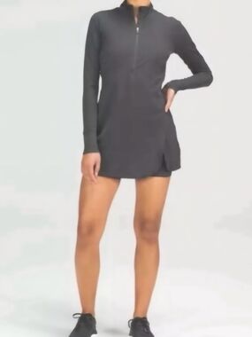 Lululemon Nulux Long Sleeve Tennis Dress Size 8 - Graphite Grey